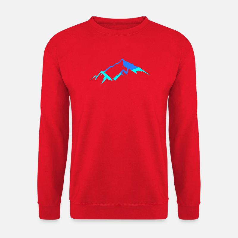 Berge in Neonblau - Unisex Pullover - Rot