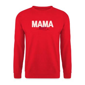 Mama 2027 Blütenprint - Unisex Pullover - Rot - Vorne - Alina (178cm) & Michal (187cm)