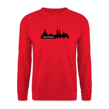 Dresden Skyline - Unisex Pullover - Rot - Vorne - Alina (178cm) & Michal (187cm)