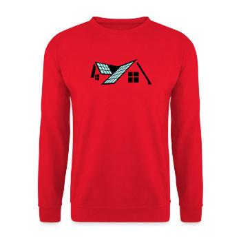 House with solar panels - Unisex Sweatshirt - red - Front - Alina (178cm) & Michal (187cm)