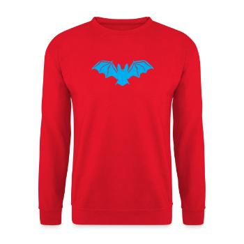 Blue Bat Silhouette - Unisex Sweatshirt - red - Front - Alina (178cm) & Michal (187cm)