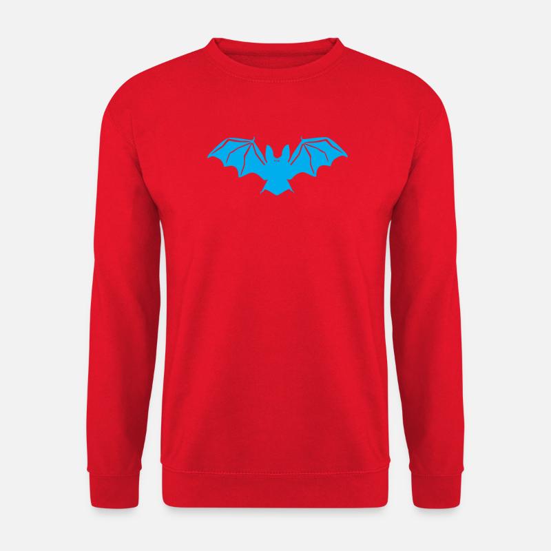 Blau Fledermaus Silhouette - Unisex Pullover - Rot