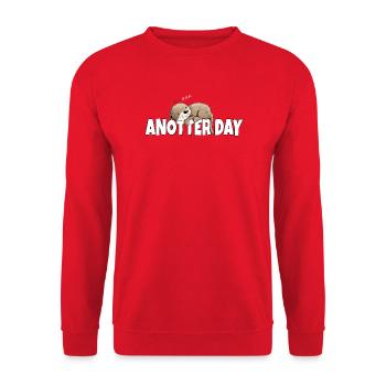 Anotter Day Otter takes a break - Unisex Sweatshirt - red - Front - Alina (178cm) & Michal (187cm)