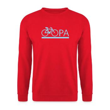 bester Opa Fahrrad Mountainbike Radeln Kritzeln - Unisex Pullover - Rot - Vorne - Alina (178cm) & Michal (187cm)