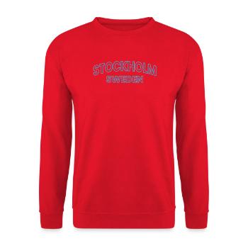 Stockholm Sweden Neon Outline - Unisex Sweatshirt - red - Front - Alina (178cm) & Michal (187cm)