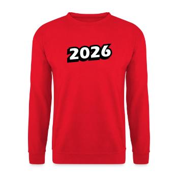 2026 Jahr - Unisex Pullover - Rot - Vorne - Alina (178cm) & Michal (187cm)