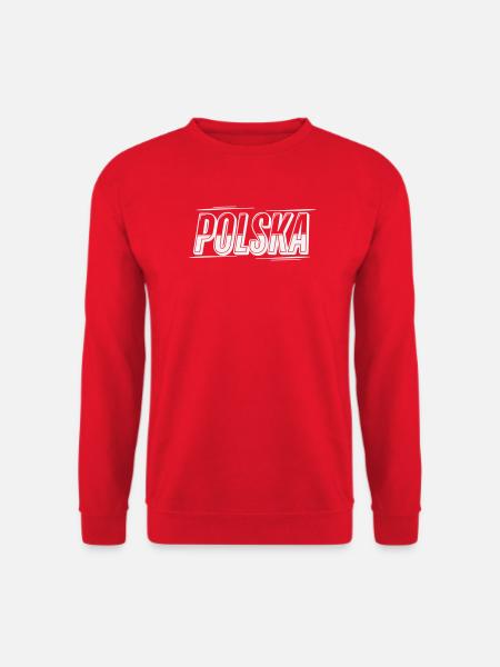 Polska Outline Font Design - Unisex Sweatshirt - red