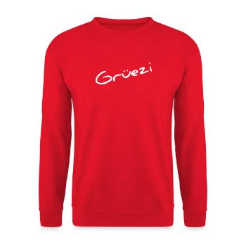 Grüezi - Hopp Schwiiz - Schweiz - Suisse - Sweat-shirt Unisexe - rouge - Devant - Alina (178cm) & Michal (187cm)