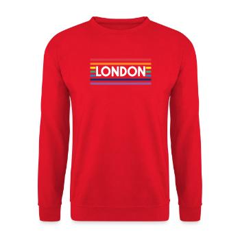 LONDON Urbaner Regenbogen - Unisex Pullover - Rot - Vorne - Alina (178cm) & Michal (187cm)