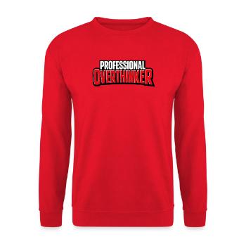 professional Overthinker - Unisex Pullover - Rot - Vorne - Alina (178cm) & Michal (187cm)