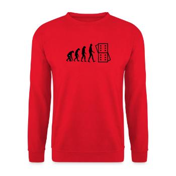 Évolution Domino : De l'Homme au Joueur - Sweat-shirt Unisexe - rouge - Devant - Alina (178cm) & Michal (187cm)