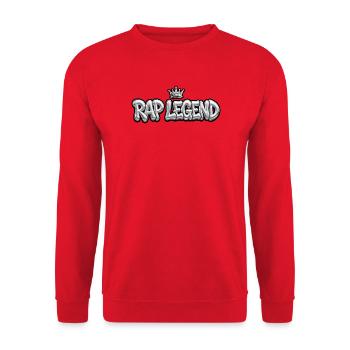 RAP LEGEND - Chrome 3D Bubble Style with Crown - Unisex Sweatshirt - red - Front - Alina (178cm) & Michal (187cm)
