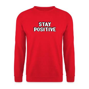 Stay Positive Bold Typography - Unisex Sweatshirt - red - Front - Alina (178cm) & Michal (187cm)