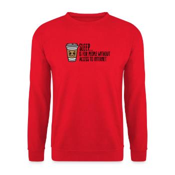 Sleep is for people without access to internet - Unisex Sweatshirt - red - Front - Alina (178cm) & Michal (187cm)