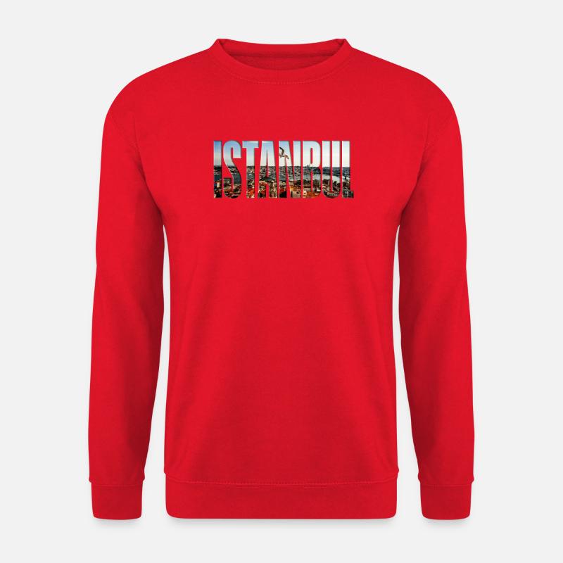 Istanbul Skyline Schriftzug - Unisex Pullover - Rot
