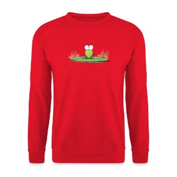 Frog on lily pad - Unisex Sweatshirt - red - Front - Alina (178cm) & Michal (187cm)
