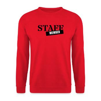 Membre du personnel - Employé de l’équipe pour événements personnels - Sweat-shirt Unisexe - rouge - Devant - Alina (178cm) & Michal (187cm)