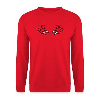 T-Rex Vorderbeine - Unisex Pullover - Rot - Vorne - Alina (178cm) & Michal (187cm)