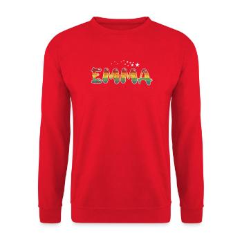 First name Emma Maiden name gift - Unisex Sweatshirt - red - Front - Alina (178cm) & Michal (187cm)
