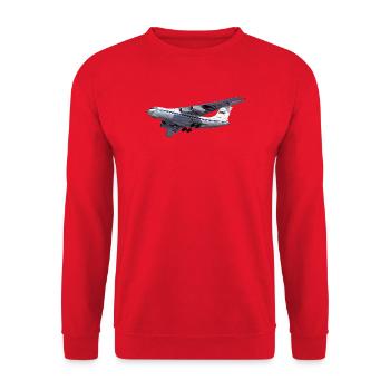 Frachtflugzeug IL-76 - Unisex Pullover - Rot - Vorne - Alina (178cm) & Michal (187cm)
