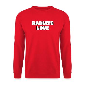 Radiate Love Bold Typography   - Unisex Sweatshirt - red - Front - Alina (178cm) & Michal (187cm)
