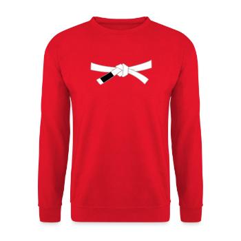 Ceinture blanche - Ceinture blanche - Sweat-shirt Unisexe - rouge - Devant - Alina (178cm) & Michal (187cm)