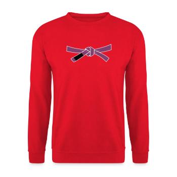 Ceinture violette - Ceinture violette - Sweat-shirt Unisexe - rouge - Devant - Alina (178cm) & Michal (187cm)