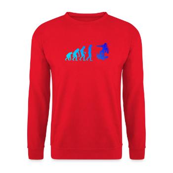 Modernes Snowboard Artwork - Unisex Pullover - Rot - Vorne - Alina (178cm) & Michal (187cm)