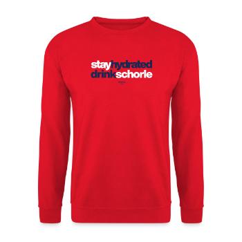Stay Hydrated Drink Spritzer - Unisex Sweatshirt - red - Front - Alina (178cm) & Michal (187cm)