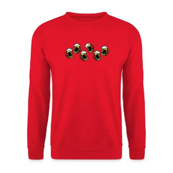 Bière, Bière, Verre de bière, Tasse de bière - Sweat-shirt Unisexe - rouge - Devant - Alina (178cm) & Michal (187cm)