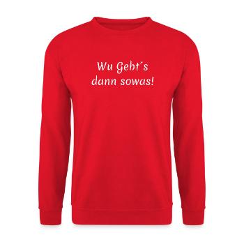 lustige pfälzer motive, wu gebts dann sowas - Unisex Pullover - Rot - Vorne - Alina (178cm) & Michal (187cm)