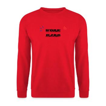 Work Hard Minimal - Unisex Sweatshirt - red - Front - Alina (178cm) & Michal (187cm)