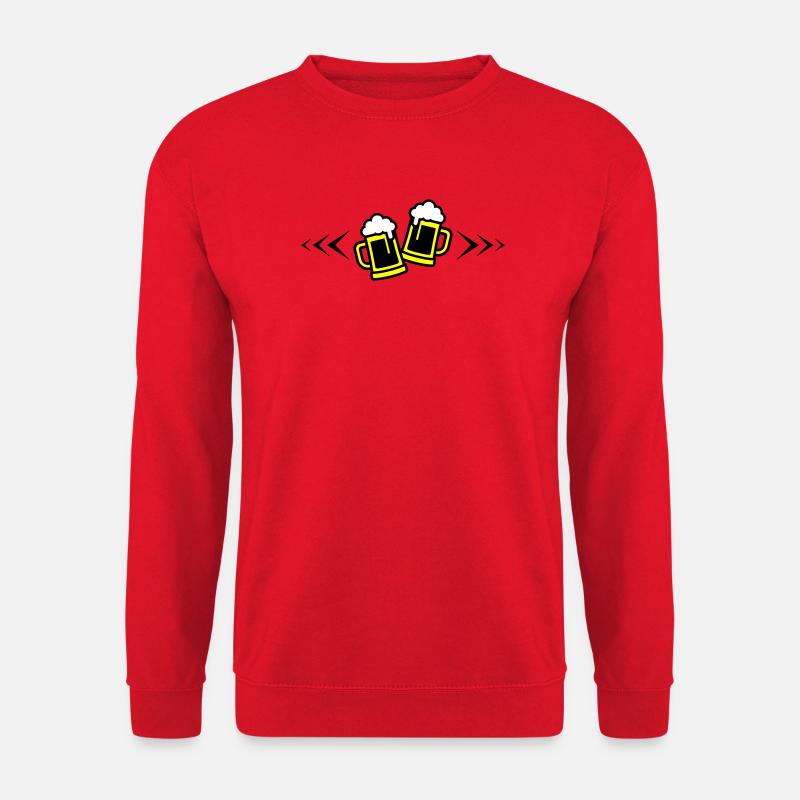 Bier Anstoßen Symbol Bierkrug - Unisex Pullover - Rot