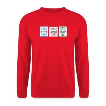 Joyeux Noël - Sweat-shirt Unisexe - rouge - Devant - Alina (178cm) & Michal (187cm)