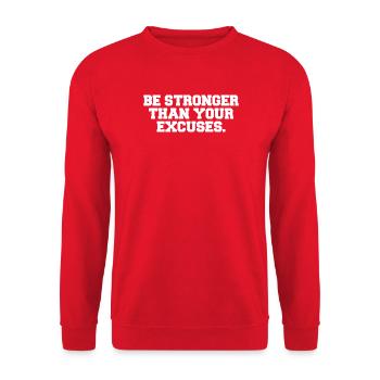 Be Stronger Than Your Excuses - Unisex Pullover - Rot - Vorne - Alina (178cm) & Michal (187cm)