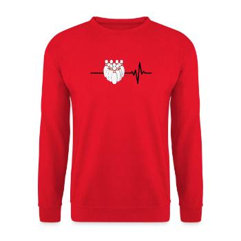 Bowling is my life, heartbeat, strike - Unisex Sweatshirt - red - Front - Alina (178cm) & Michal (187cm)