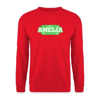 Amelia als Bio - Unisex Pullover - Rot - Vorne - Alina (178cm) & Michal (187cm)