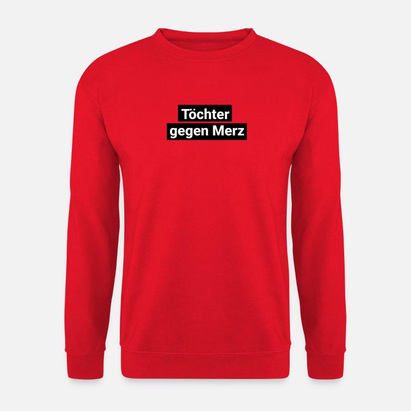 Tochter gegen Merz schwarz weiß schlicht CDU - Unisex Pullover - Rot