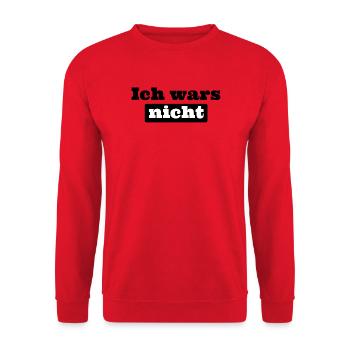 Ich wars nicht - Unisex Pullover - Rot - Vorne - Alina (178cm) & Michal (187cm)