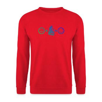 Conception simple et intemporelle du VTT - Sweat-shirt Unisexe - rouge - Devant - Alina (178cm) & Michal (187cm)