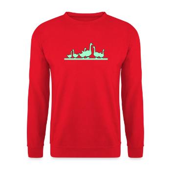 Ducks Geese - Unisex Sweatshirt - red - Front - Alina (178cm) & Michal (187cm)