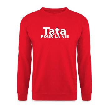 Tata pour la vie  - Sweat-shirt Unisexe - rouge - Devant - Alina (178cm) & Michal (187cm)