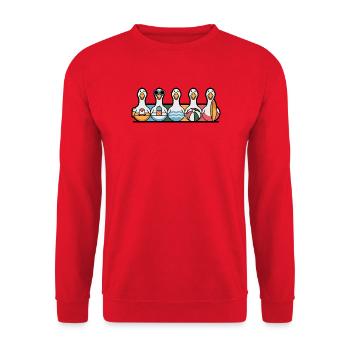 Rangée d’oies d’été - Sweat-shirt Unisexe - rouge - Devant - Alina (178cm) & Michal (187cm)