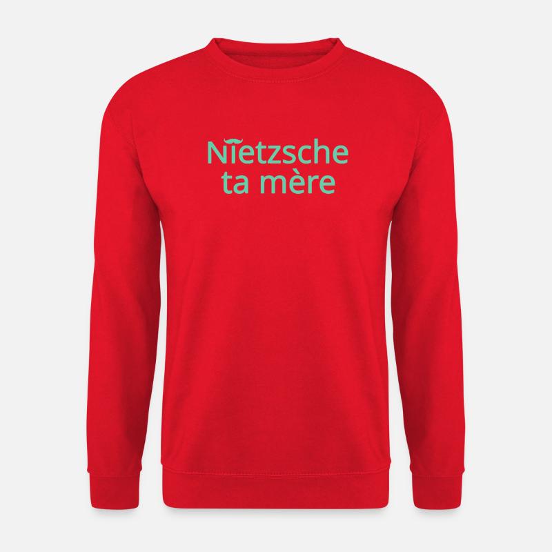 Nietzsche ta mère Vert Clair - Sweat-shirt Unisexe - rouge