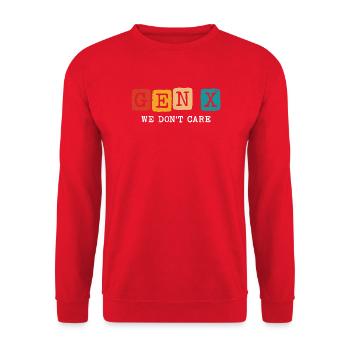 gen x we don't care - Unisex Sweatshirt - red - Front - Alina (178cm) & Michal (187cm)