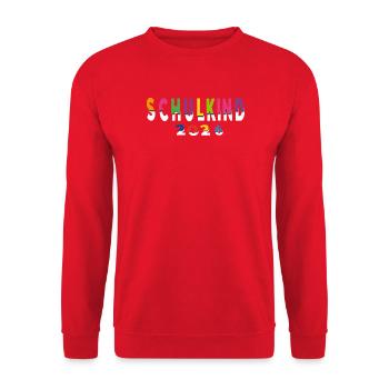 Schulkind 2026 - Unisex Pullover - Rot - Vorne - Alina (178cm) & Michal (187cm)