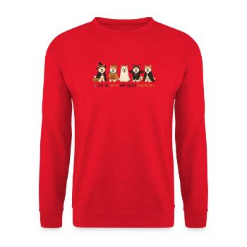 Akita Halloween-Crew - Unisex Pullover - Rot - Vorne - Alina (178cm) & Michal (187cm)