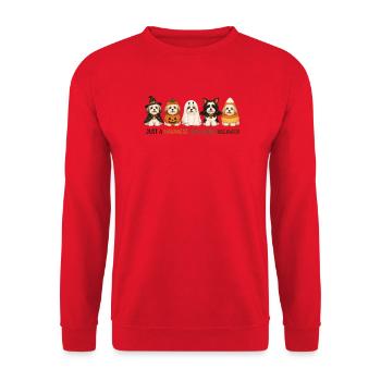 Havanese Halloween-Crew - Unisex Pullover - Rot - Vorne - Alina (178cm) & Michal (187cm)