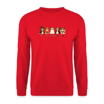 Papillon Halloween-Crew - Unisex Pullover - Rot - Vorne - Alina (178cm) & Michal (187cm)