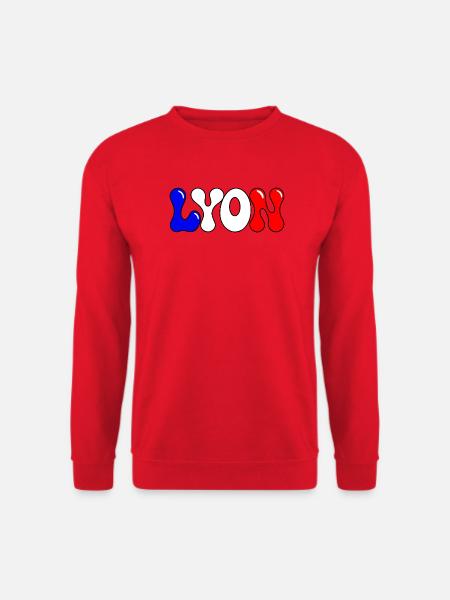 Lyon Bunte Blöcke Frankreich - Unisex Pullover - Rot